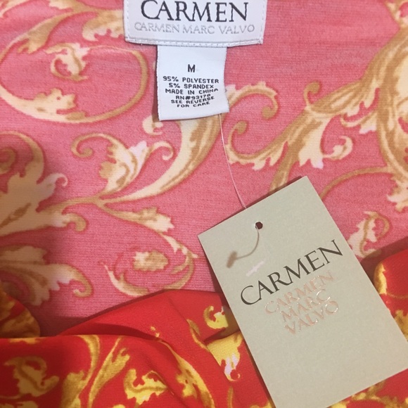 NWT CARMEN MARC VALVO 3/4” SLEEVE RUCHED TOP - Picture 2 of 4